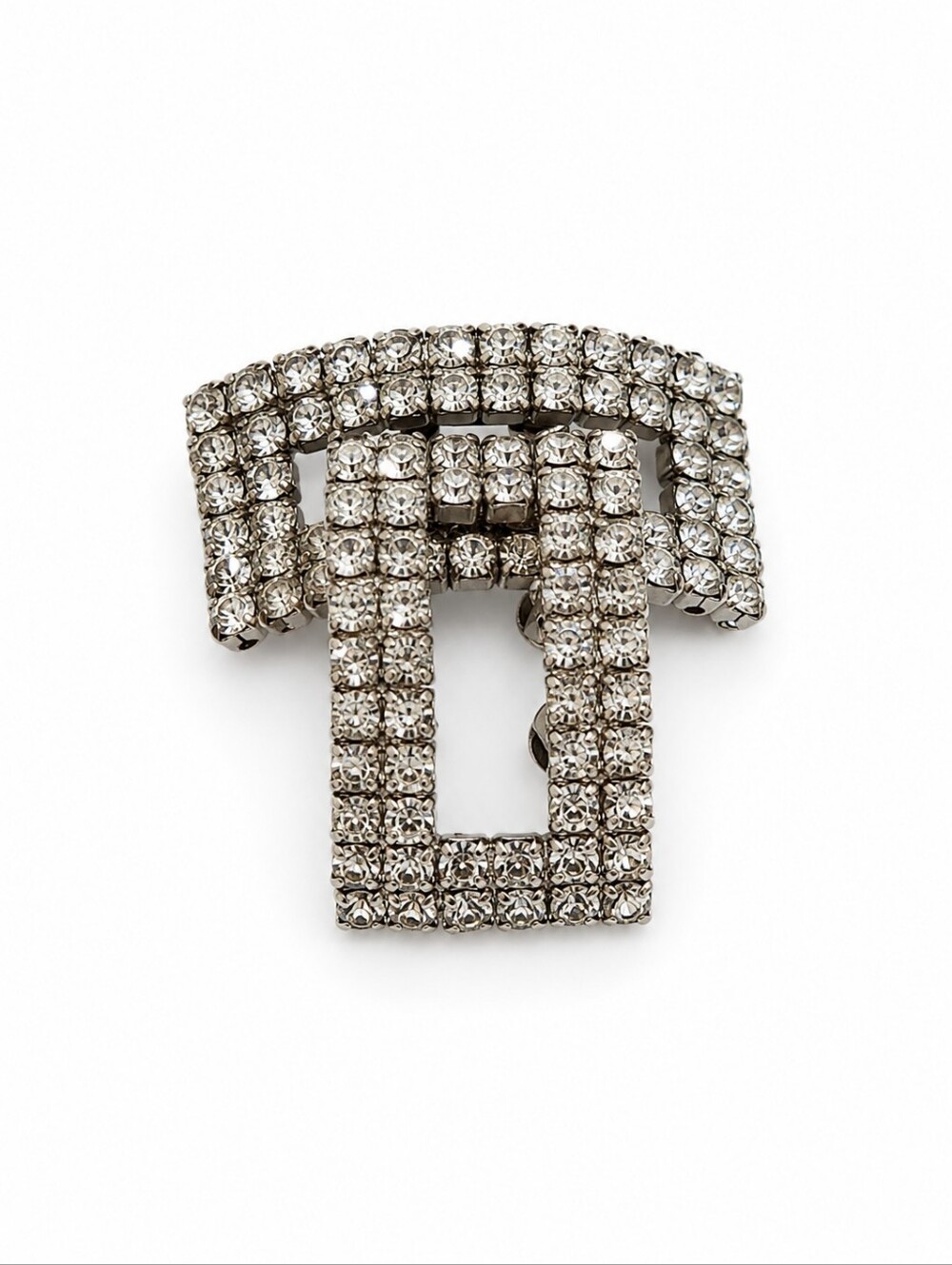 Vintage MUSI Signed Rhinestone Shoe Buckles – Silver Tone – Pair – Sparkling Cry